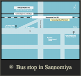 Bus stop in Sannomiya